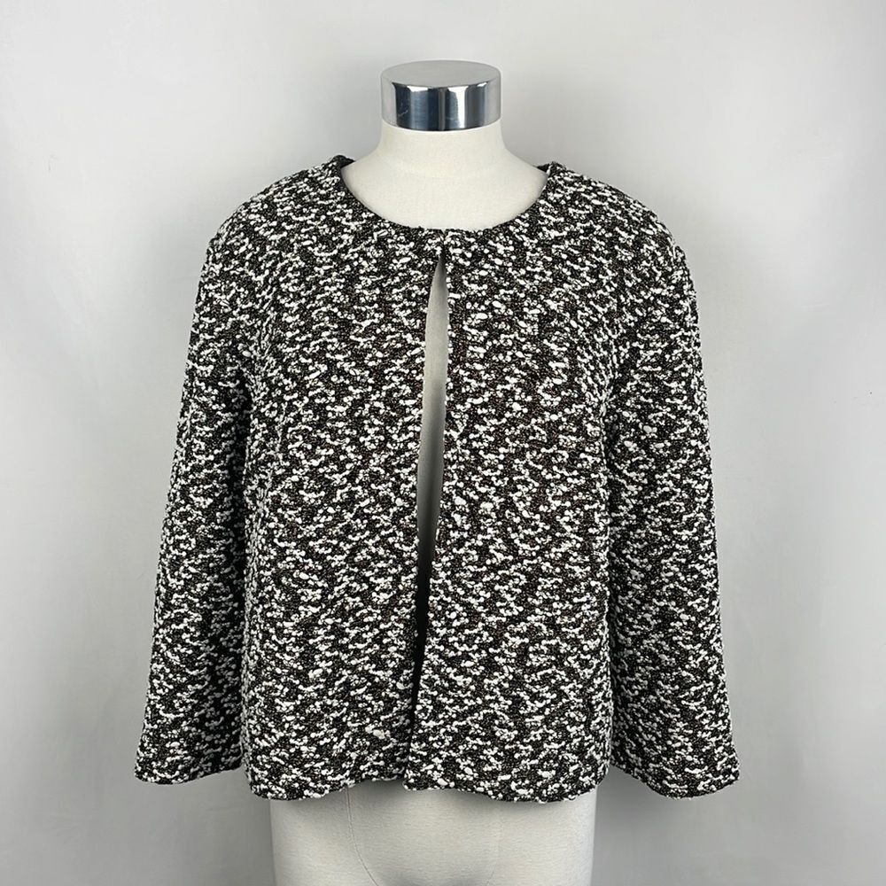 St John Black White Gold Shimmer Cropped Jacket